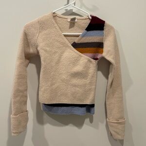 Anthropologie Sleeping on Snow Wrap Wool Sweater